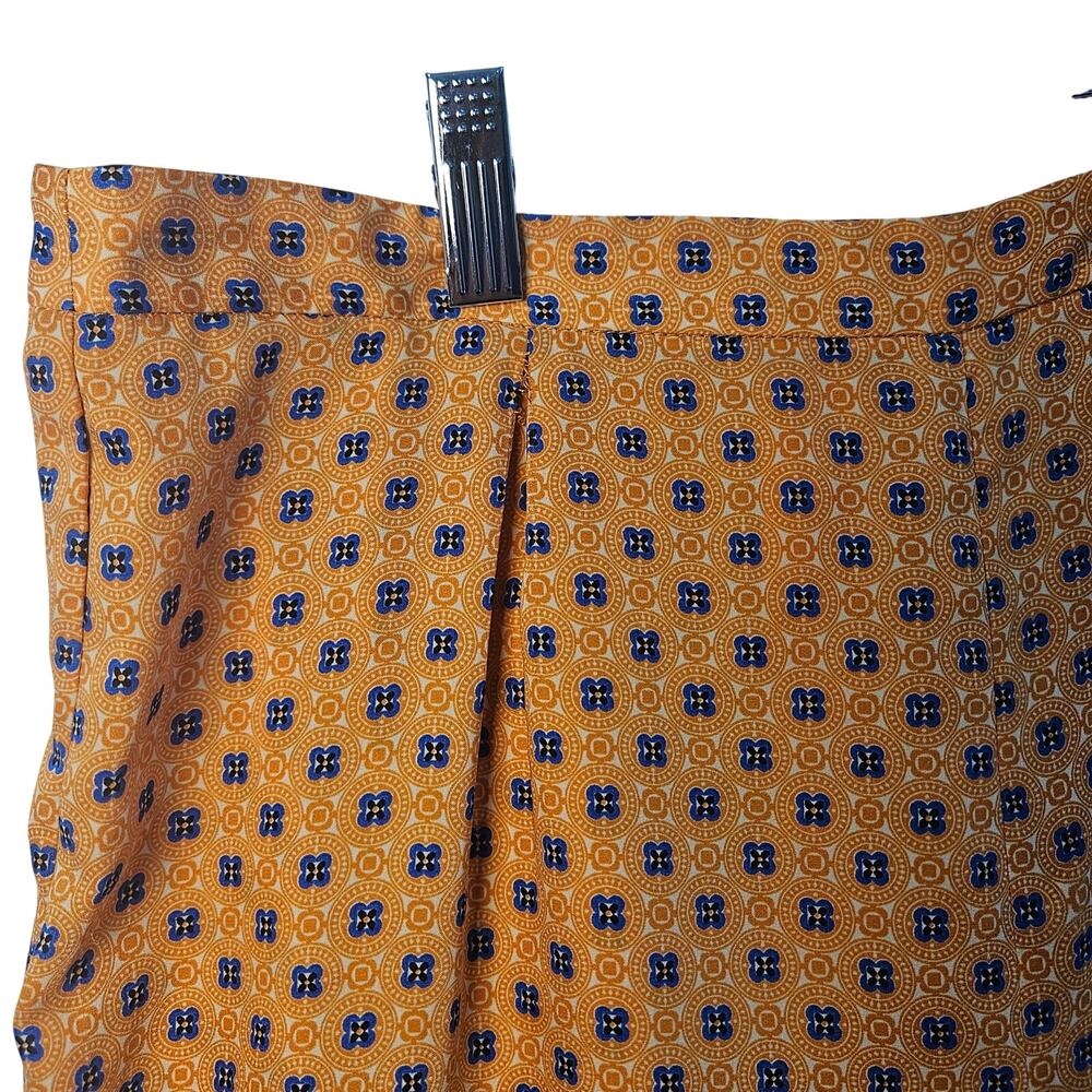 Zara Basic Wide Leg Pants Medium Orange Blue Geom… - image 5